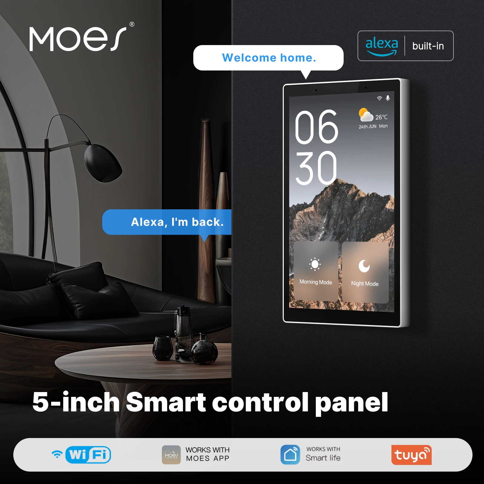 Smart Home Theater - MOES Tuya Wifi Smart 5-inch Touch