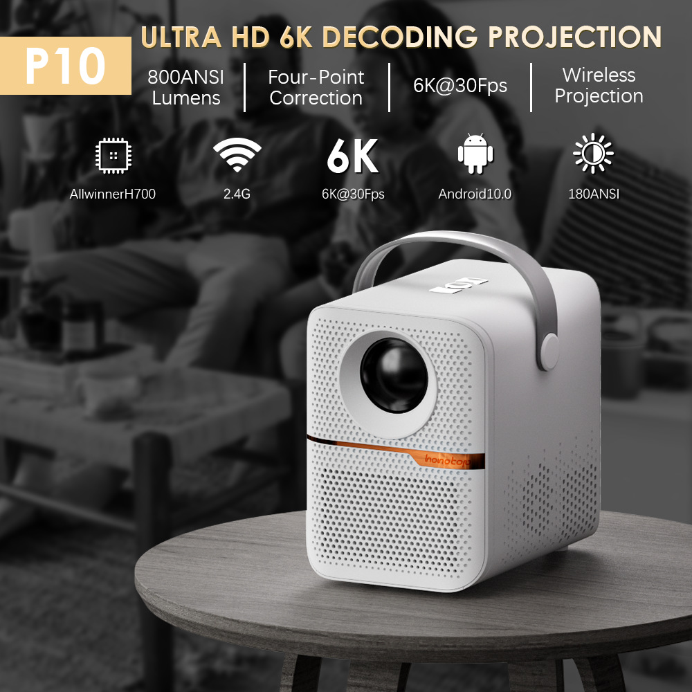 Smart Home X10 - P10 Smart Mini Projector 300ANSI Lumen