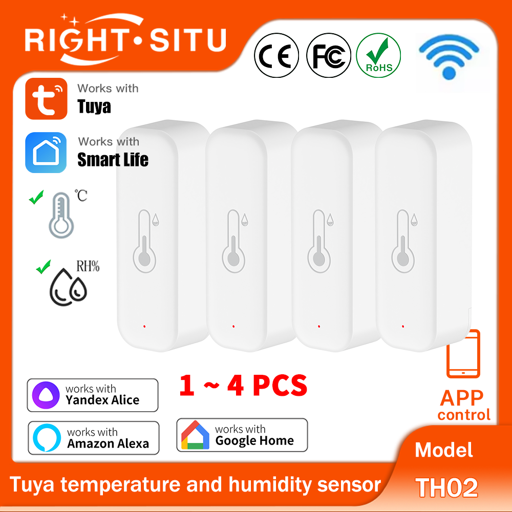 Smart Home Tablet - 1~4pcs Tuya WiFi Temperature Humidity Sensor