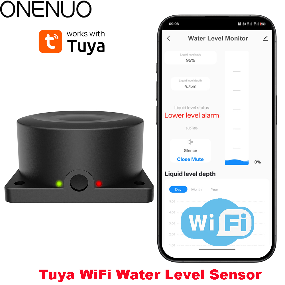Wifi Water Sensor - ONENUO Liquid Level Sensor Oil Water