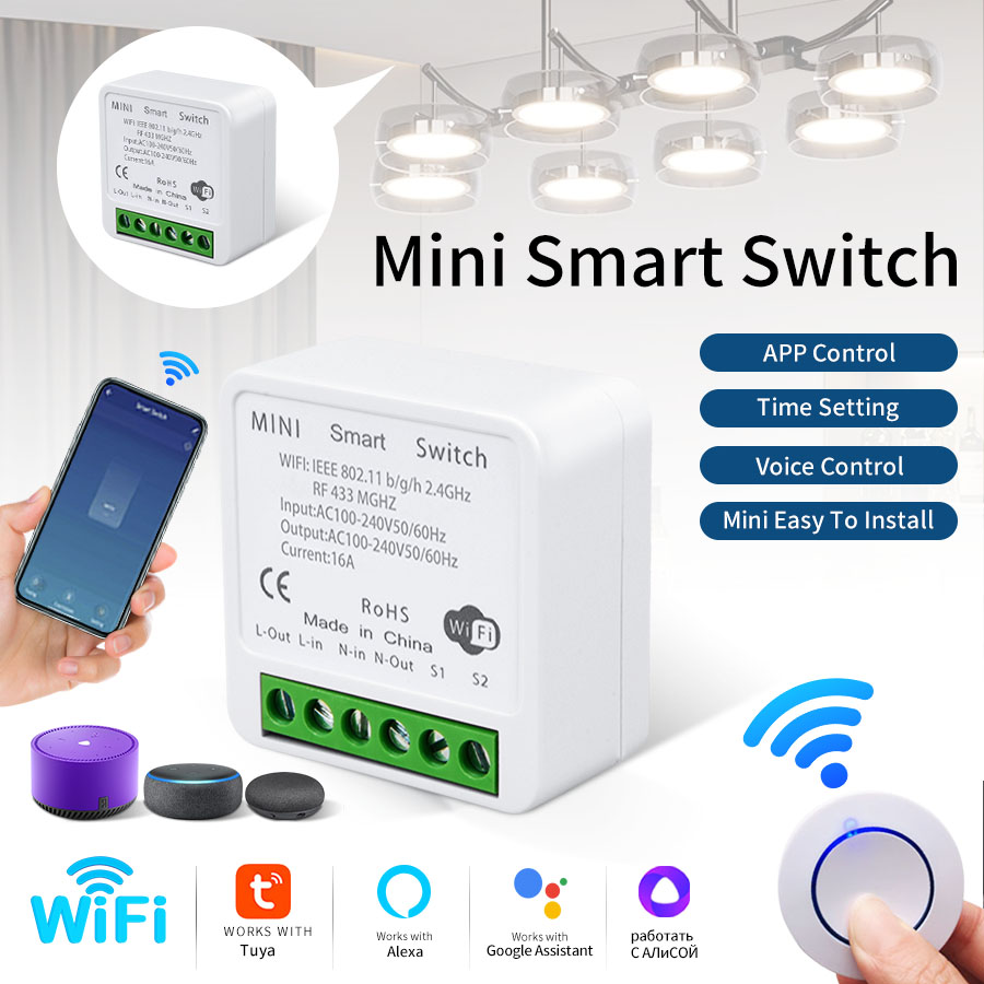 Tuya Smart Switch - RF433Mhz 16A/20A Tuya WiFi Smart Switch