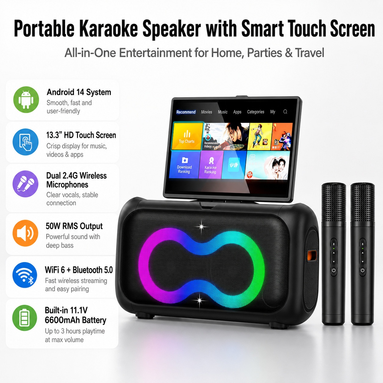 OEM/ODM K55 Portable Karaoke M - Smart Home Theater review and price