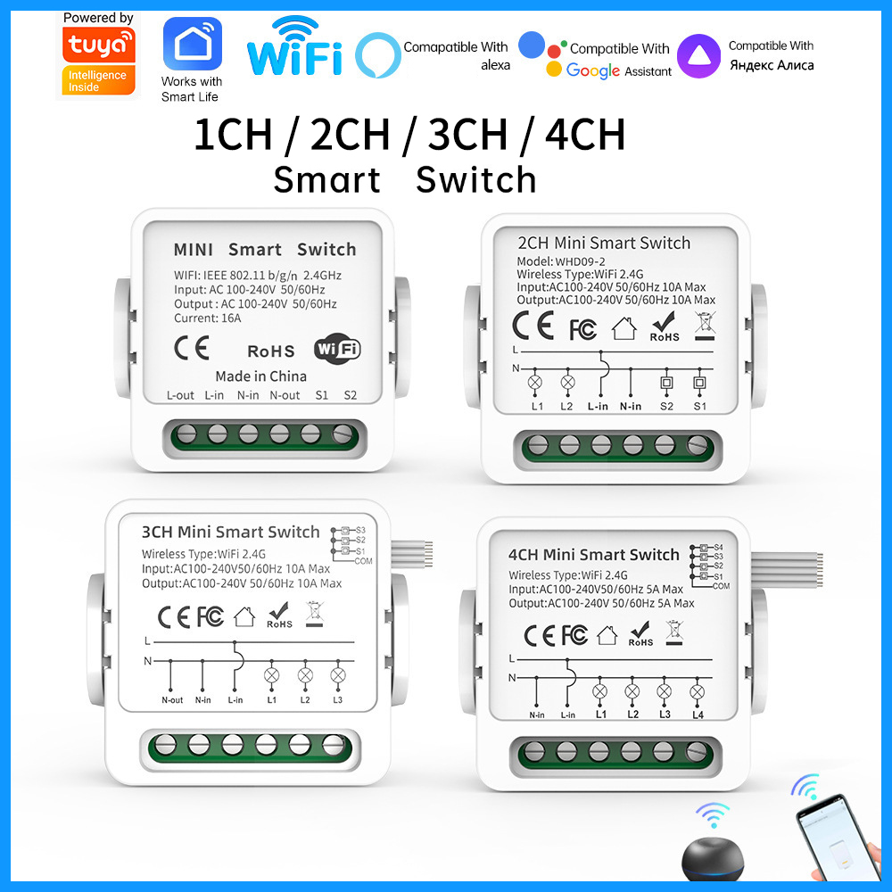 Tuya WiFi Smart Switch 1/2/3/4 - Smart Home Web review and price