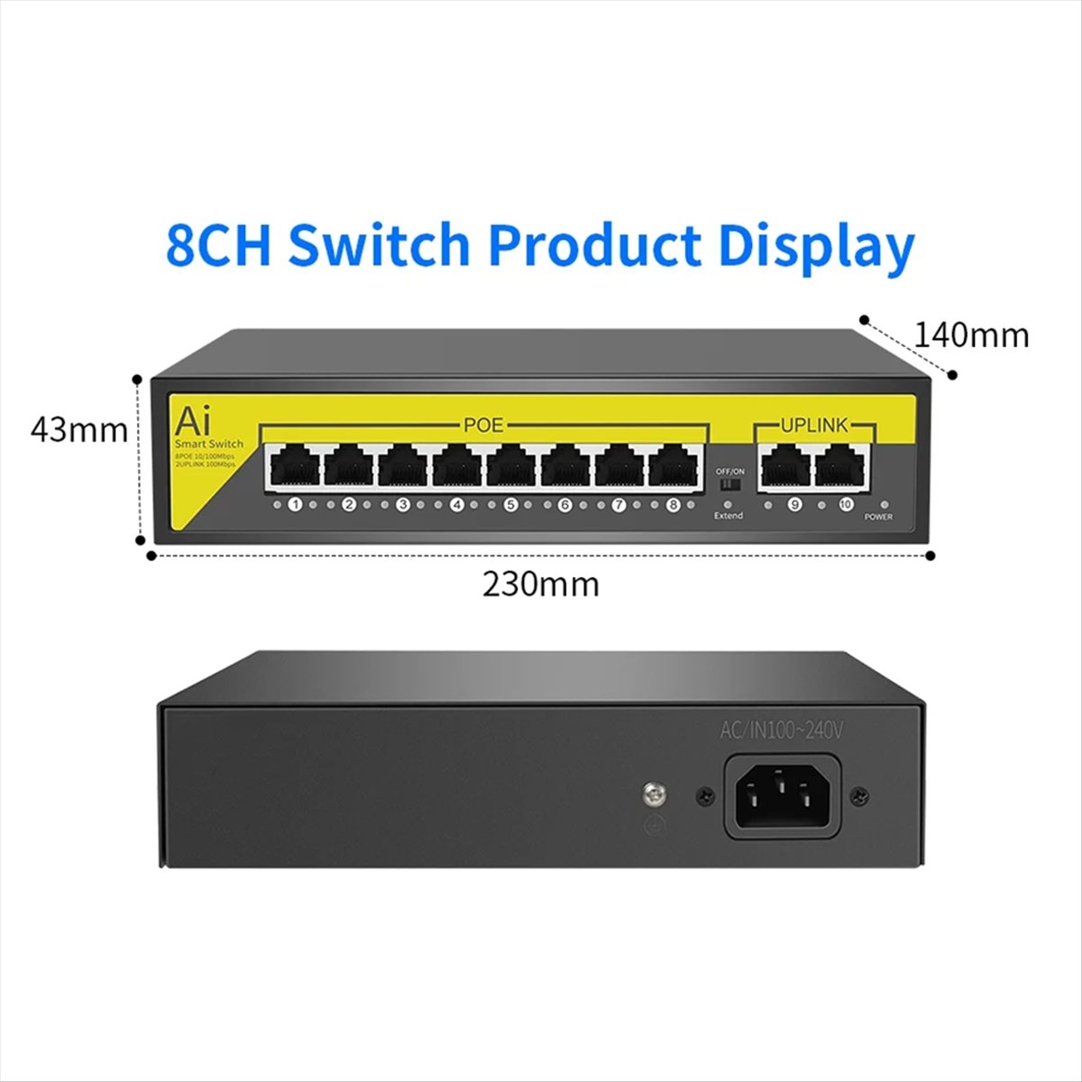 48V 8Ports POE Switch Ethernet - Security Ip Camera review and price