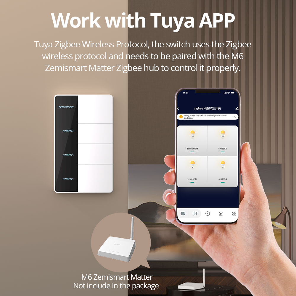 1234 Gang US Type Zigbee Push  - Zigbee Gateway review and price