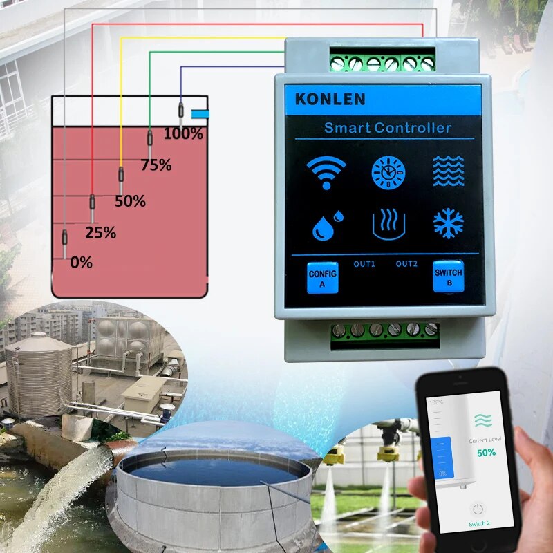 KONLEN Tuya Water Level Sensor - Wifi Water Sensor review and price
